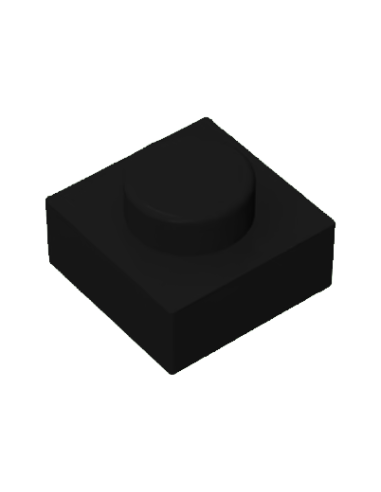 Brique 1x1 carré - Noir
