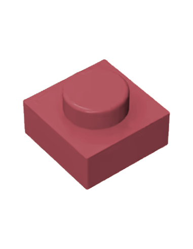 Brique 1x1 carré - Rouge tomate