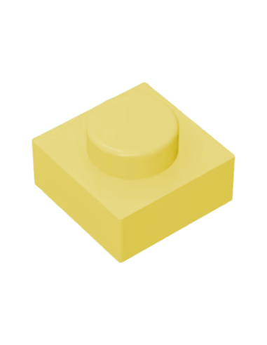 Brique 1x1 carré - Jaune clair