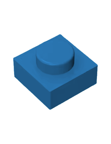 Brique 1x1 carré - Bleu