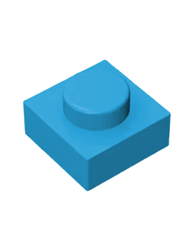 Brique 1x1 carré - Azur foncé