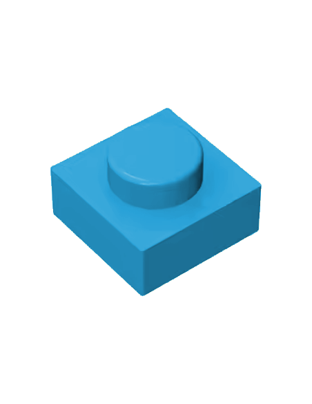 Brique 1x1 carré - Azur foncé