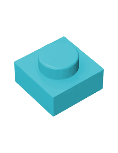 Brique 1x1 carré - Azure moyen