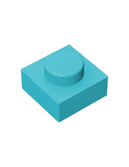 Brique 1x1 carré - Azure moyen