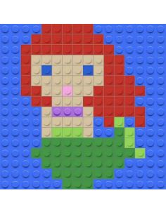 La Petite Sirène Pixel Art | Mosaïque océan 136 briques