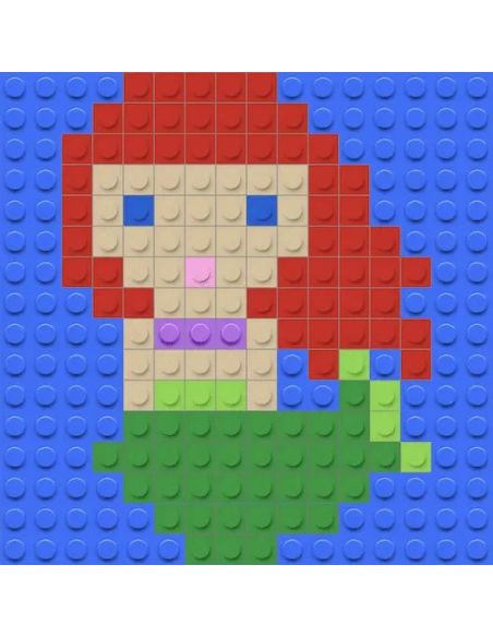 La Petite Sirène Pixel Art | Mosaïque océan 136 briques