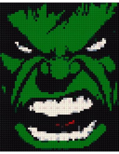 Hulk MARVEL | Mosaïque Pixel Art en Briques