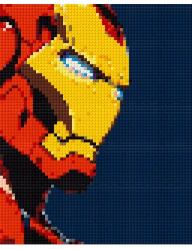 Iron Man MARVEL – Portrait Pixel Art à Construire