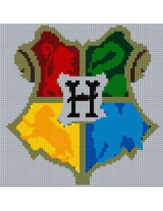 Blason Hogwarts – Décor Harry Potter en Pixel Art