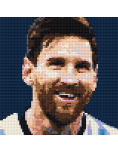 Lionel Messi – Portrait Football en Pixel Art Briques