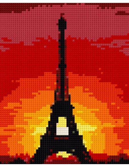 Tour Eiffel Sunset – Tableau Pixel Art à Construire