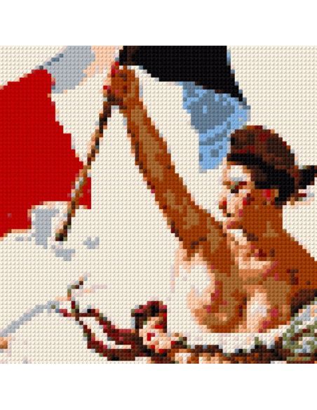 Liberty Leading the People – Delacroix Brick Pixel Art