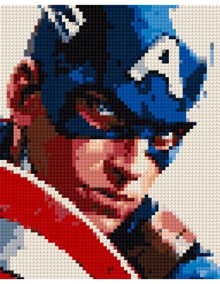 Captain America MARVEL – Héros en Pixel Art à Monter